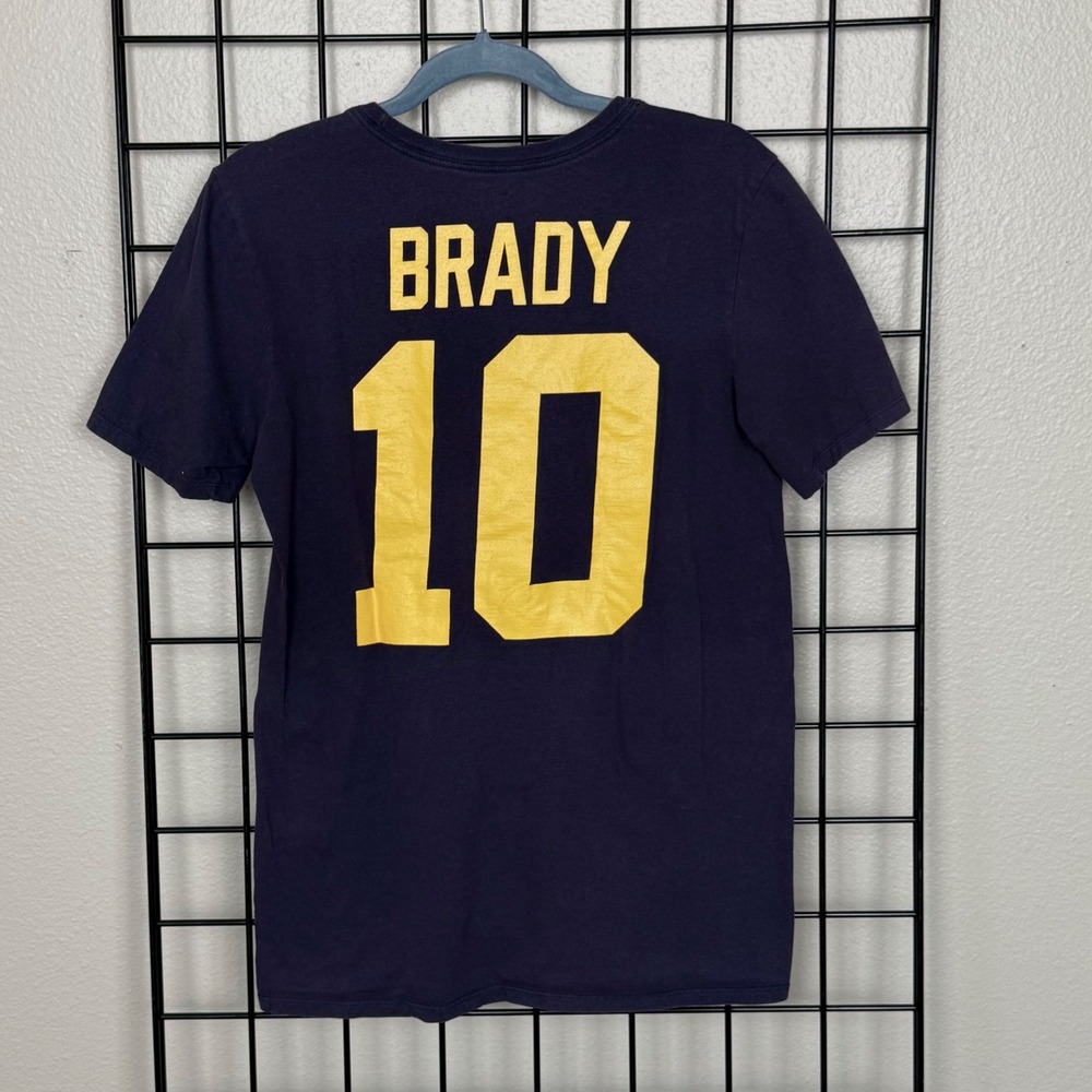 Nike Michigan Wolverines T-Shirt Mens Small Blue Tom Brady 10 Jordan Football